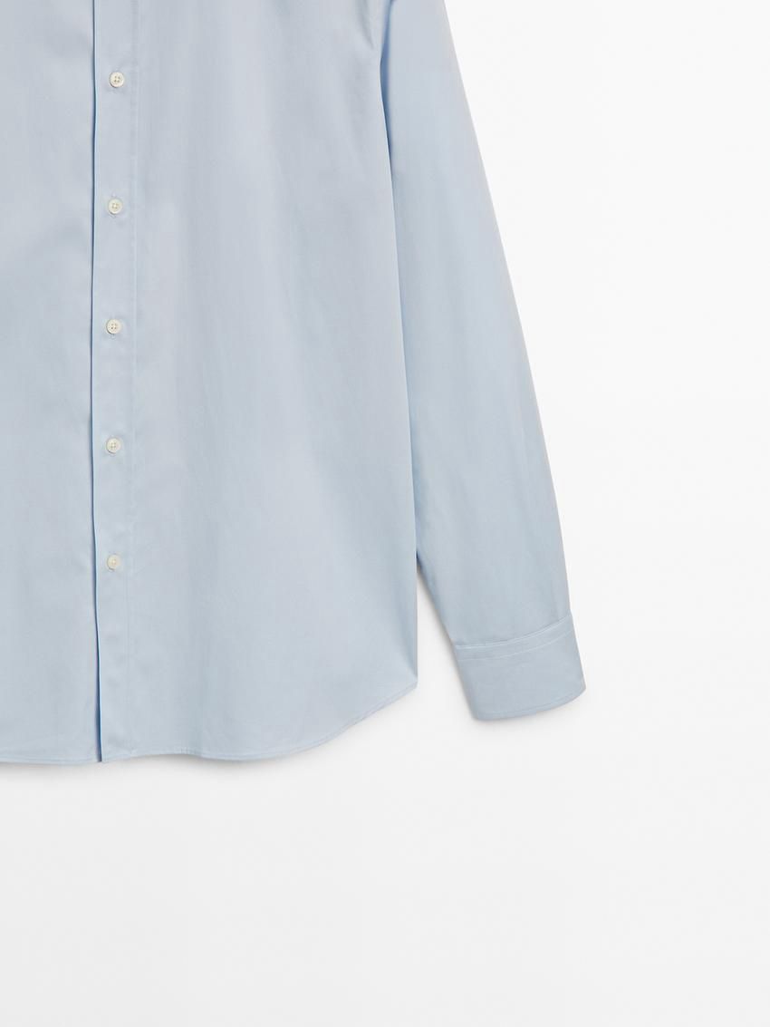 Massimo Dutti Cotton Regular Fit Men Shirts Light Blue | US-FN8625901