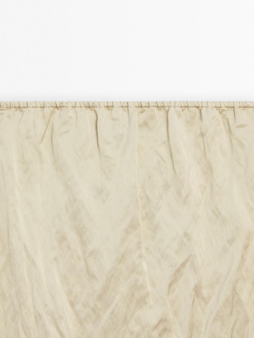 Massimo Dutti Cotton Satin Blend Midi Women Skirts Cream | US-RW2340718