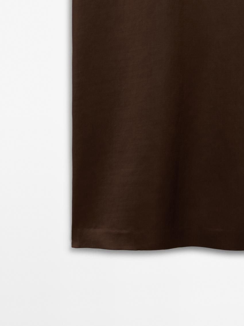 Massimo Dutti Cotton Satin Camisole Midi Women Dress Chocolate | US-SQ5890216
