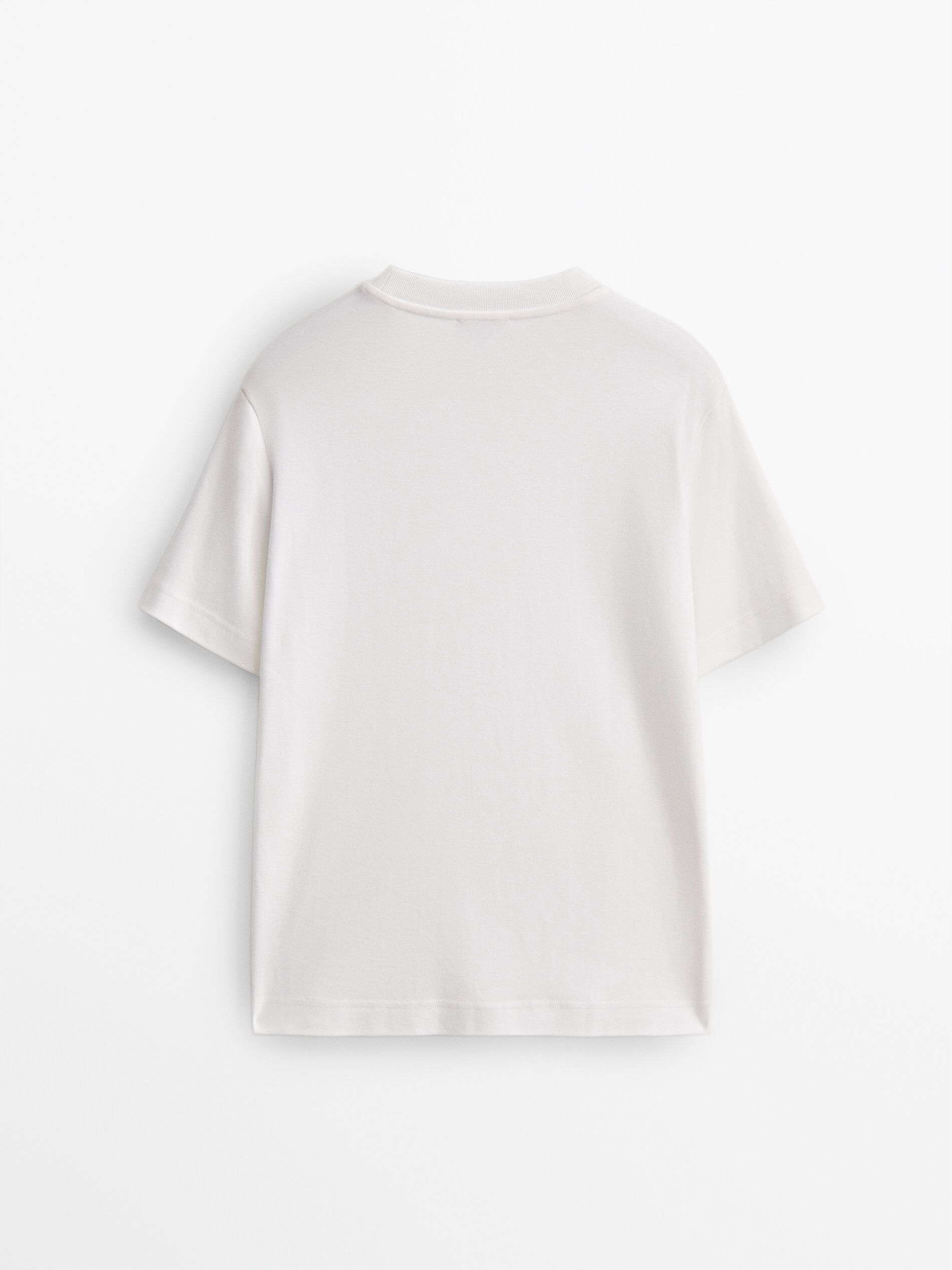 Massimo Dutti Cotton Short-sleeved Women T-Shirt White | US-UC3291478