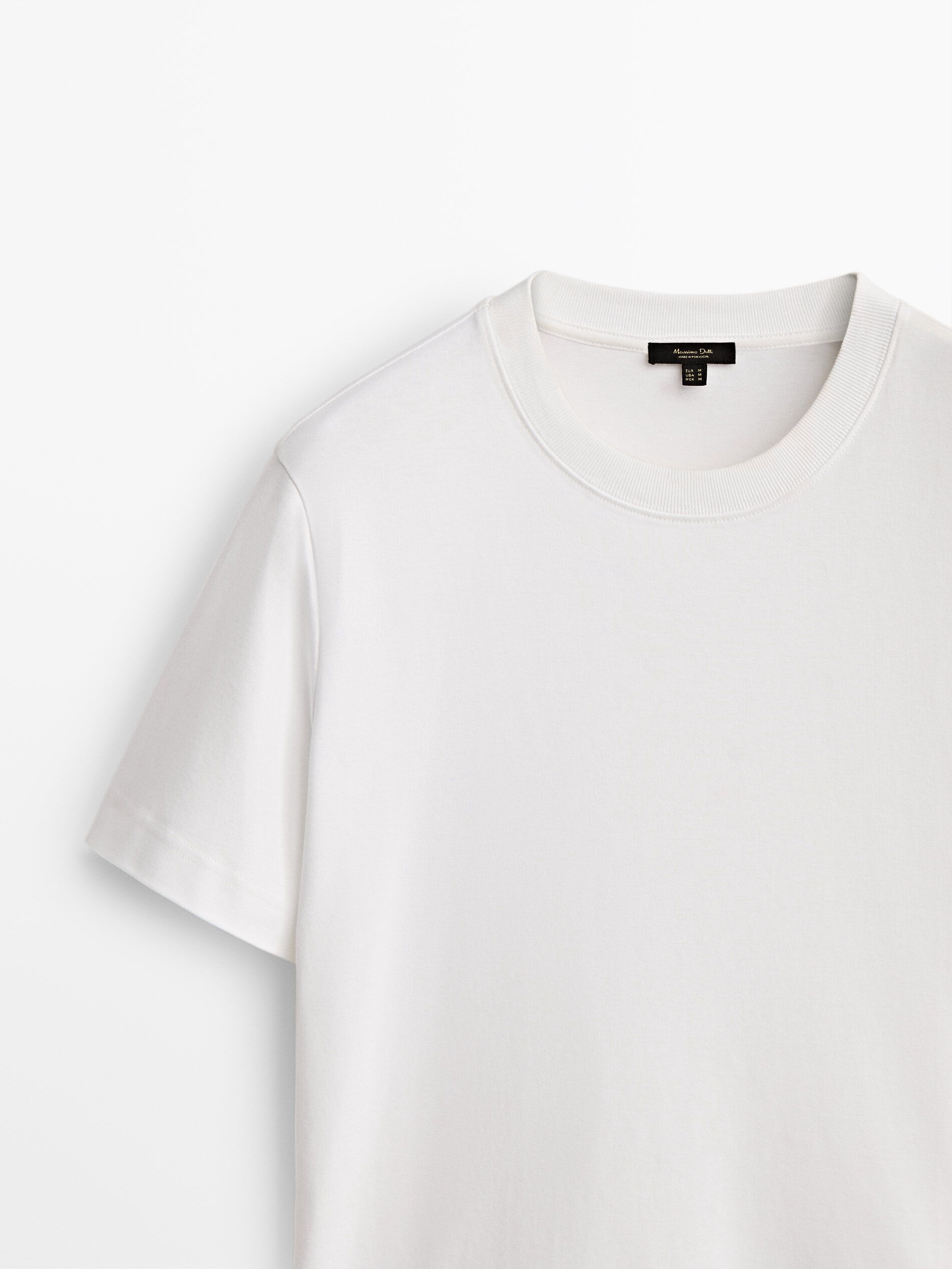Massimo Dutti Cotton Short-sleeved Women T-Shirt White | US-UC3291478