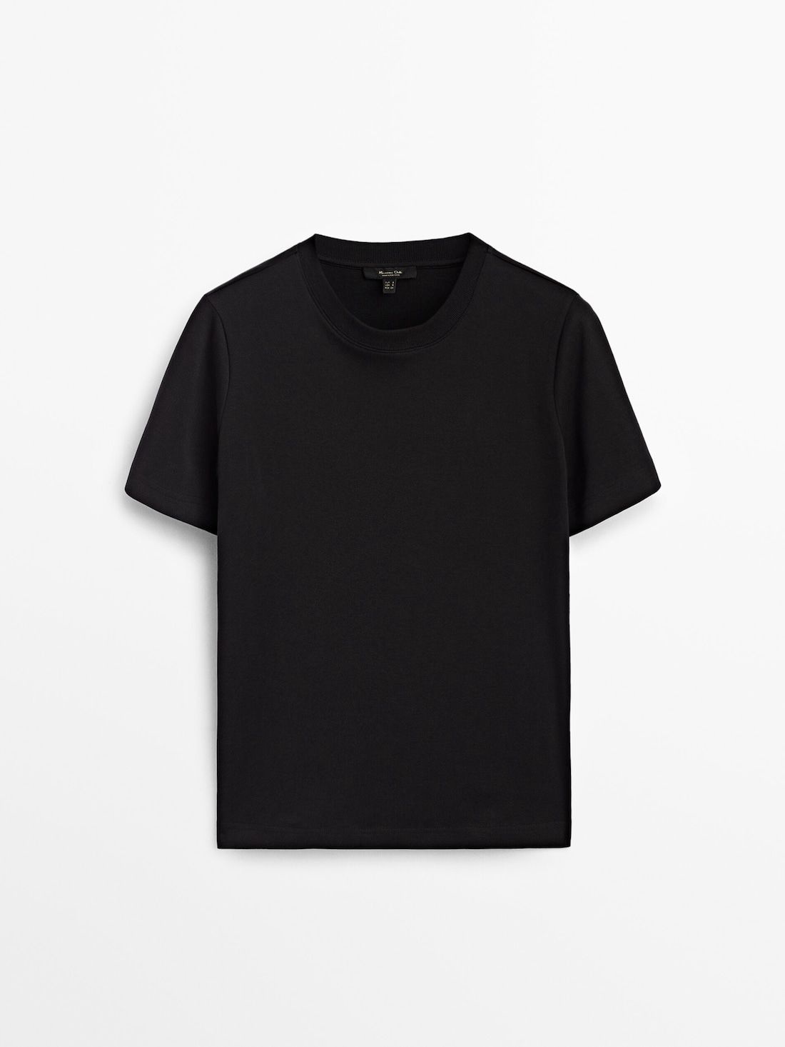 Massimo Dutti Cotton Short-sleeved Women T-Shirt Black | US-WT0524189