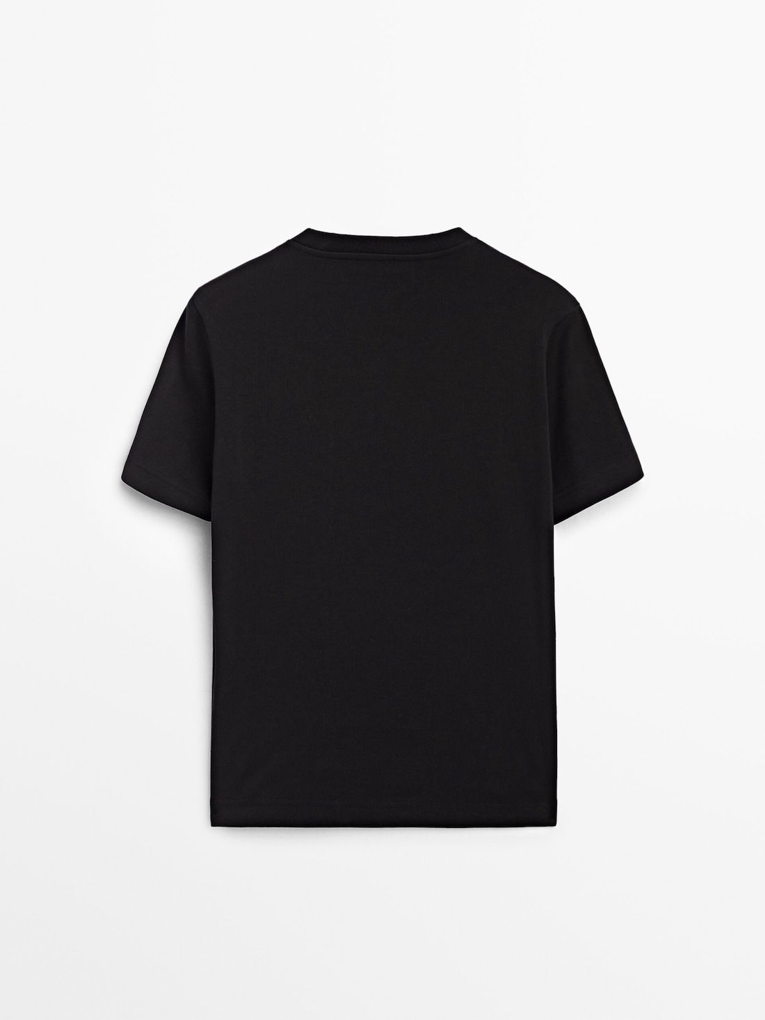 Massimo Dutti Cotton Short-sleeved Women T-Shirt Black | US-WT0524189