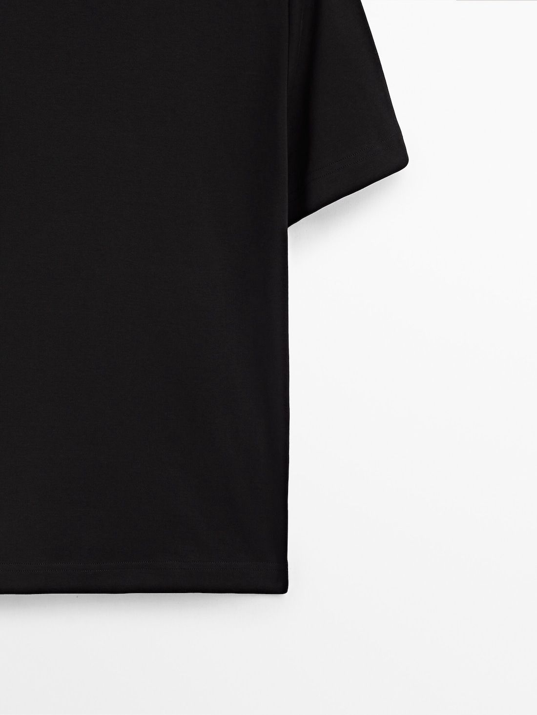 Massimo Dutti Cotton Short-sleeved Women T-Shirt Black | US-WT0524189