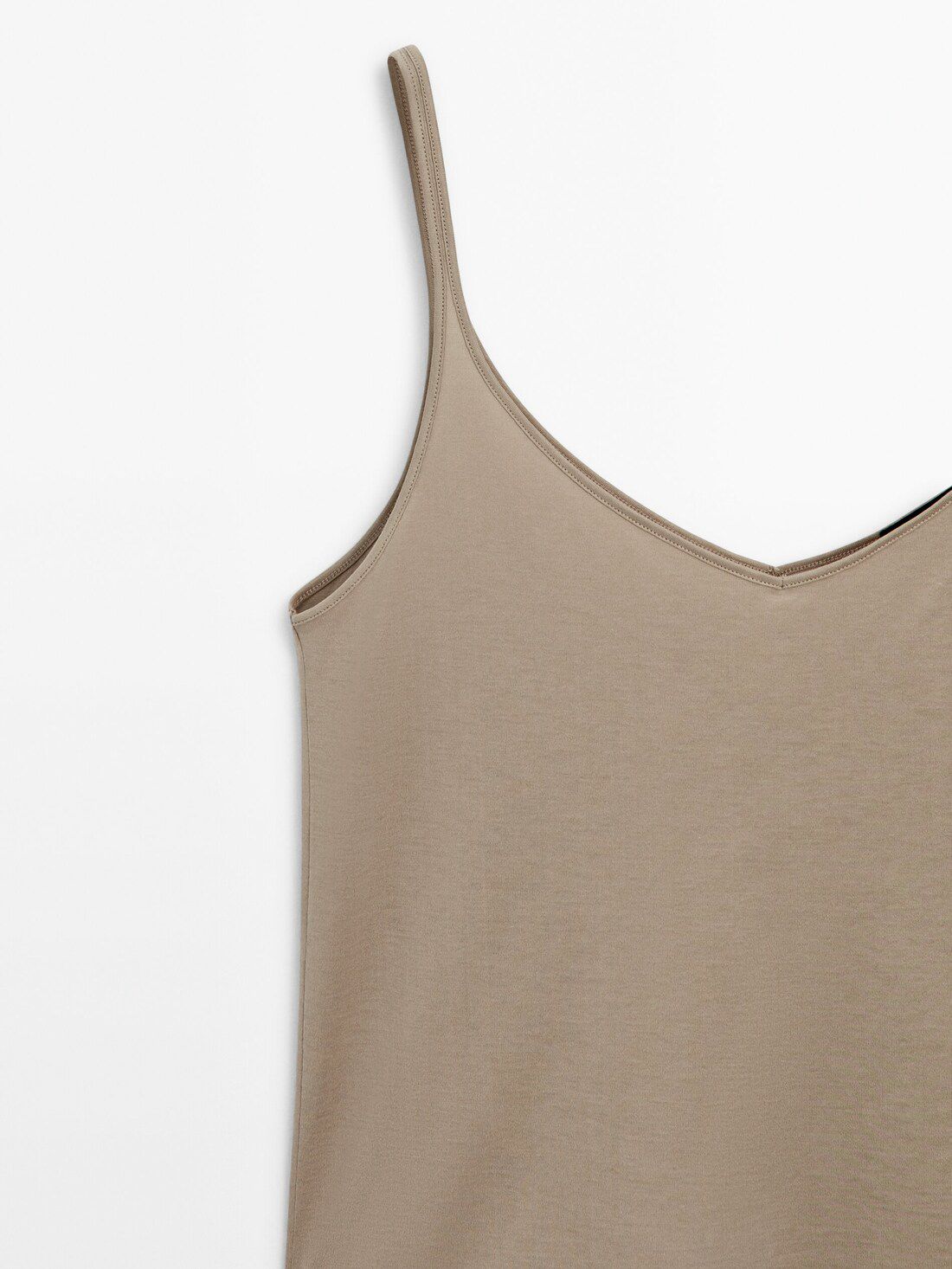 Massimo Dutti Cotton Strappy Women Top Brown Beige | US-VX1893645