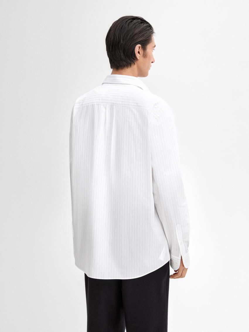 Massimo Dutti Cotton Striped Men Shirts White | US-FB7309841