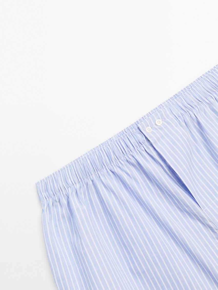 Massimo Dutti Cotton Striped Men Underwear Light Blue | US-VX8163245