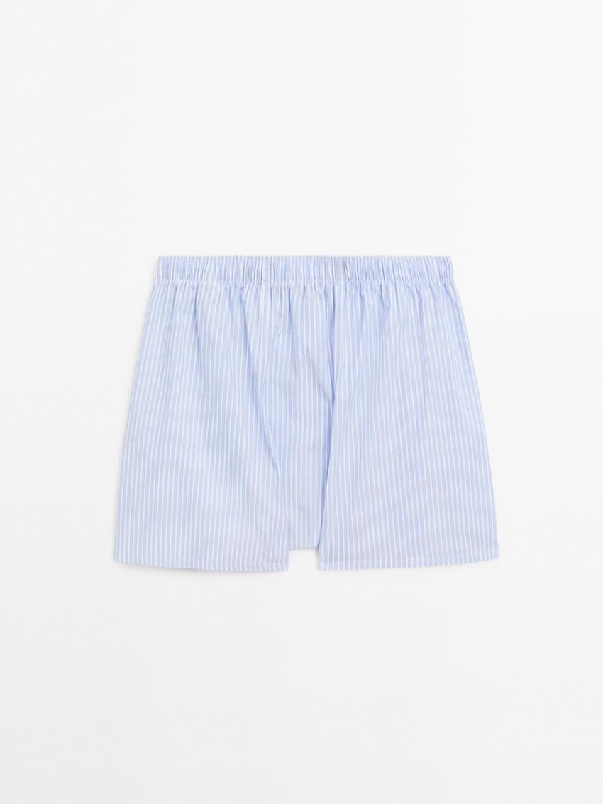 Massimo Dutti Cotton Striped Men Underwear Light Blue | US-VX8163245