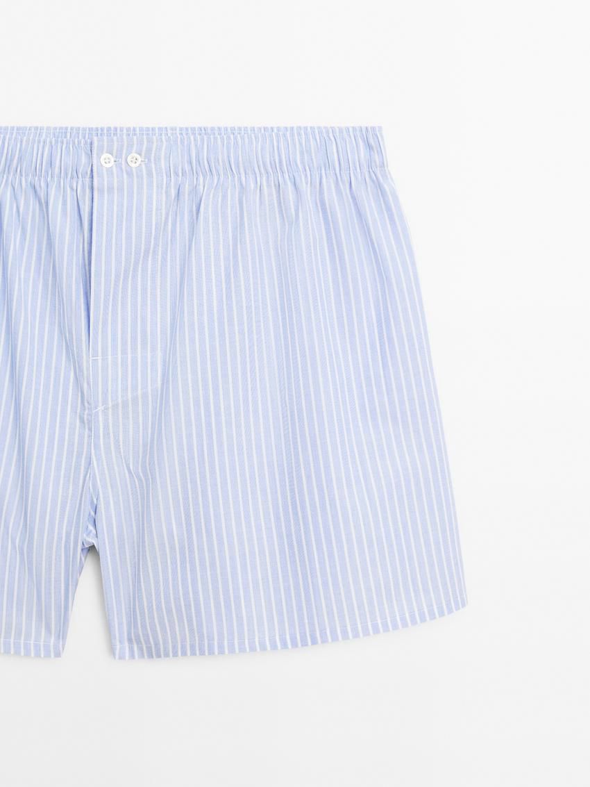 Massimo Dutti Cotton Striped Men Underwear Light Blue | US-VX8163245