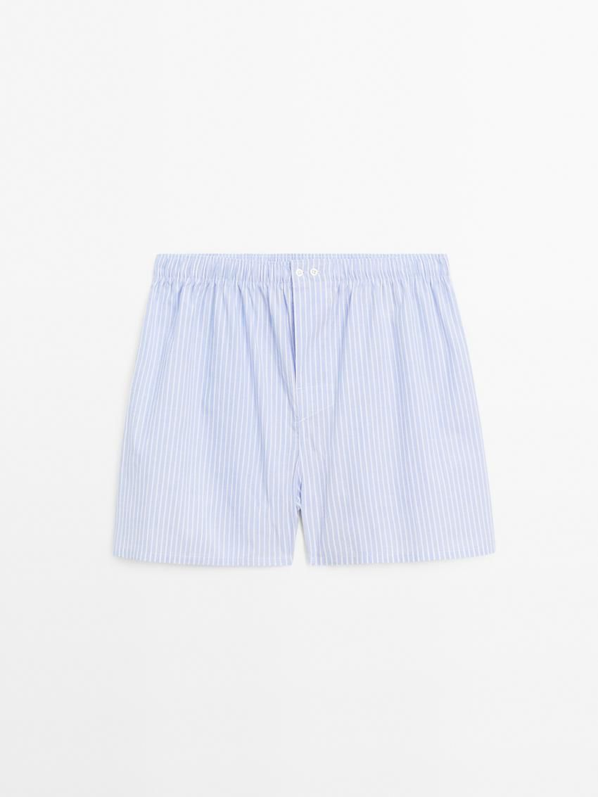 Massimo Dutti Cotton Striped Men Underwear Light Blue | US-VX8163245