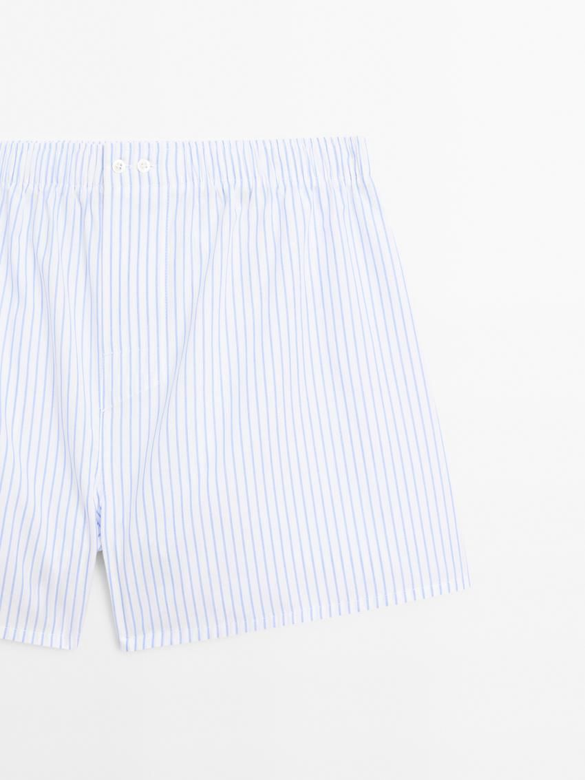 Massimo Dutti Cotton Striped Men Underwear White | US-MC4387156