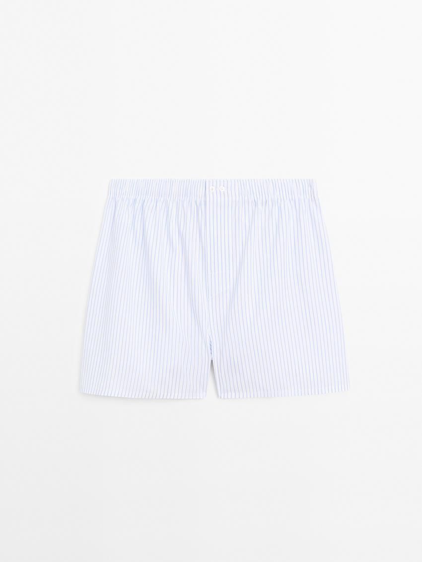 Massimo Dutti Cotton Striped Men Underwear White | US-MC4387156