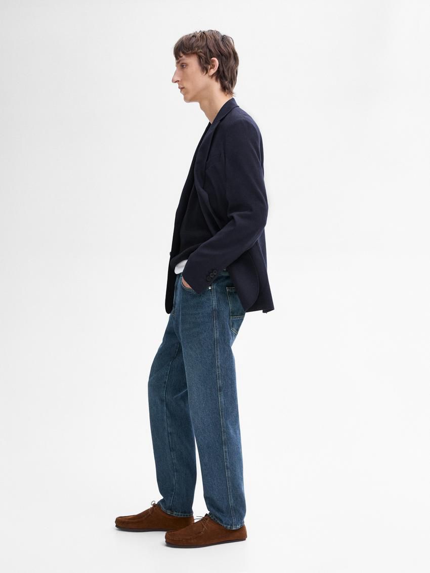 Massimo Dutti Cotton Tapered Fit Men Jeans Indigo | US-YI7240619