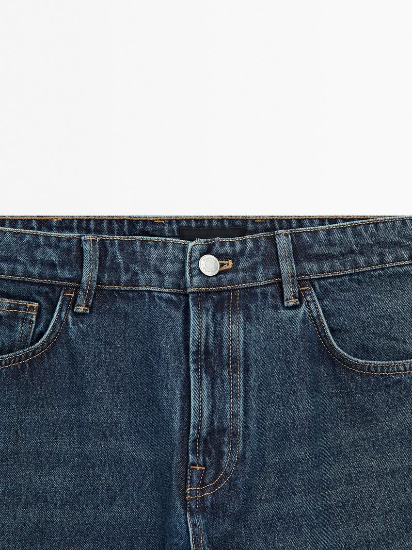Massimo Dutti Cotton Tapered Fit Men Jeans Indigo | US-YI7240619
