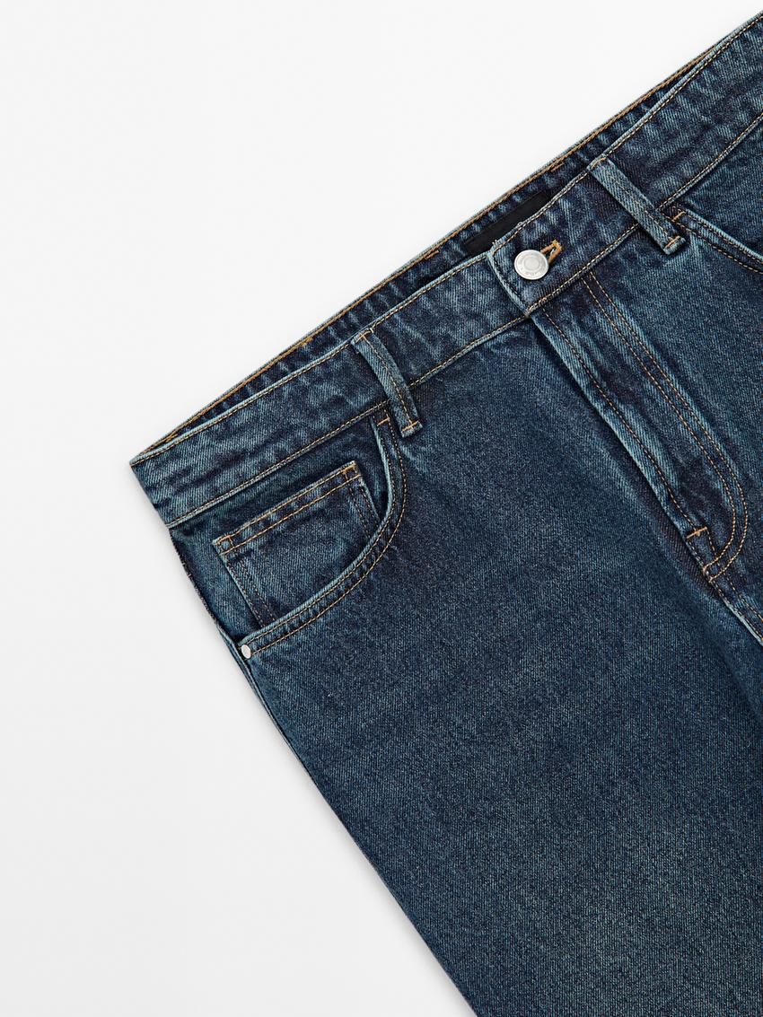 Massimo Dutti Cotton Tapered Fit Men Jeans Indigo | US-YI7240619