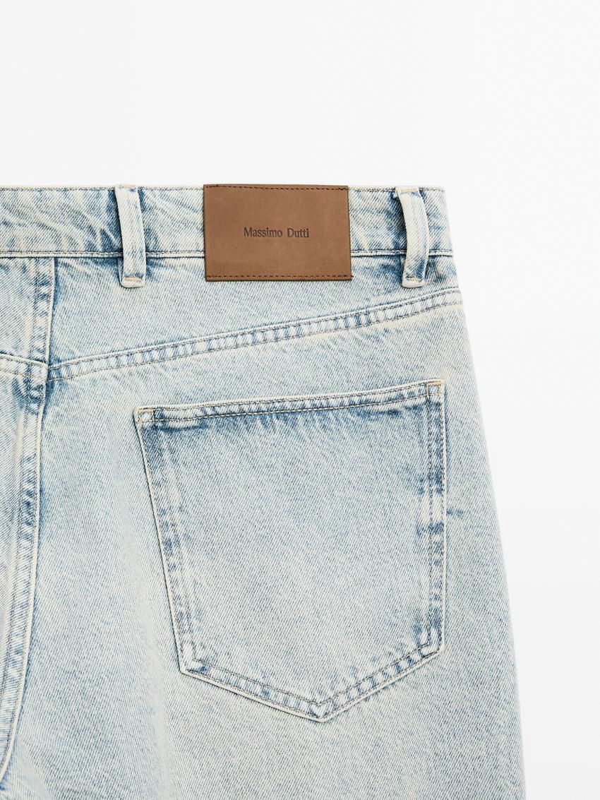 Massimo Dutti Cotton Tapered Fit Men Jeans Light Blue | US-ZU3247069