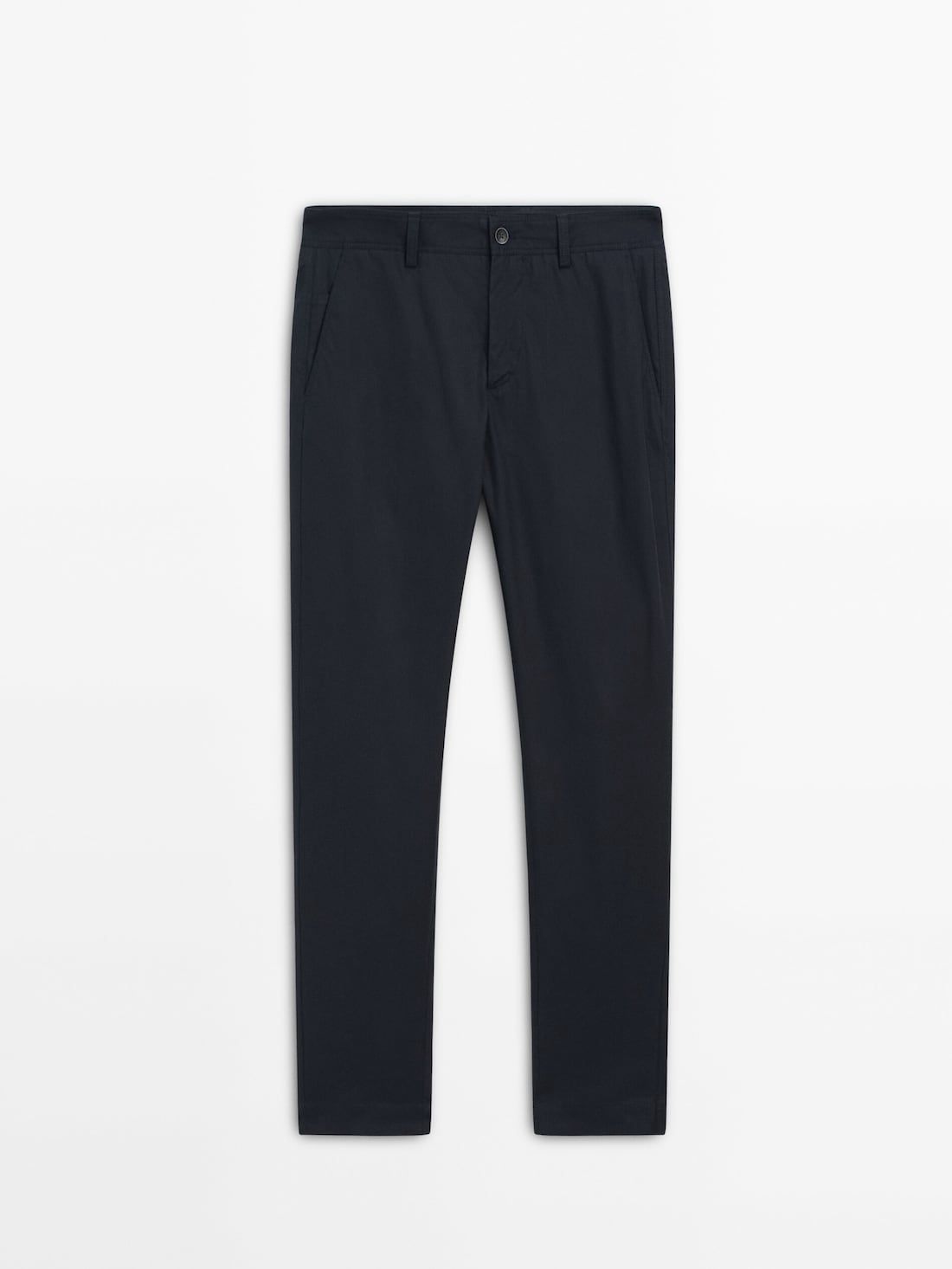 Massimo Dutti Cotton Tapered Fit Men Trousers Navy | US-EP2078194