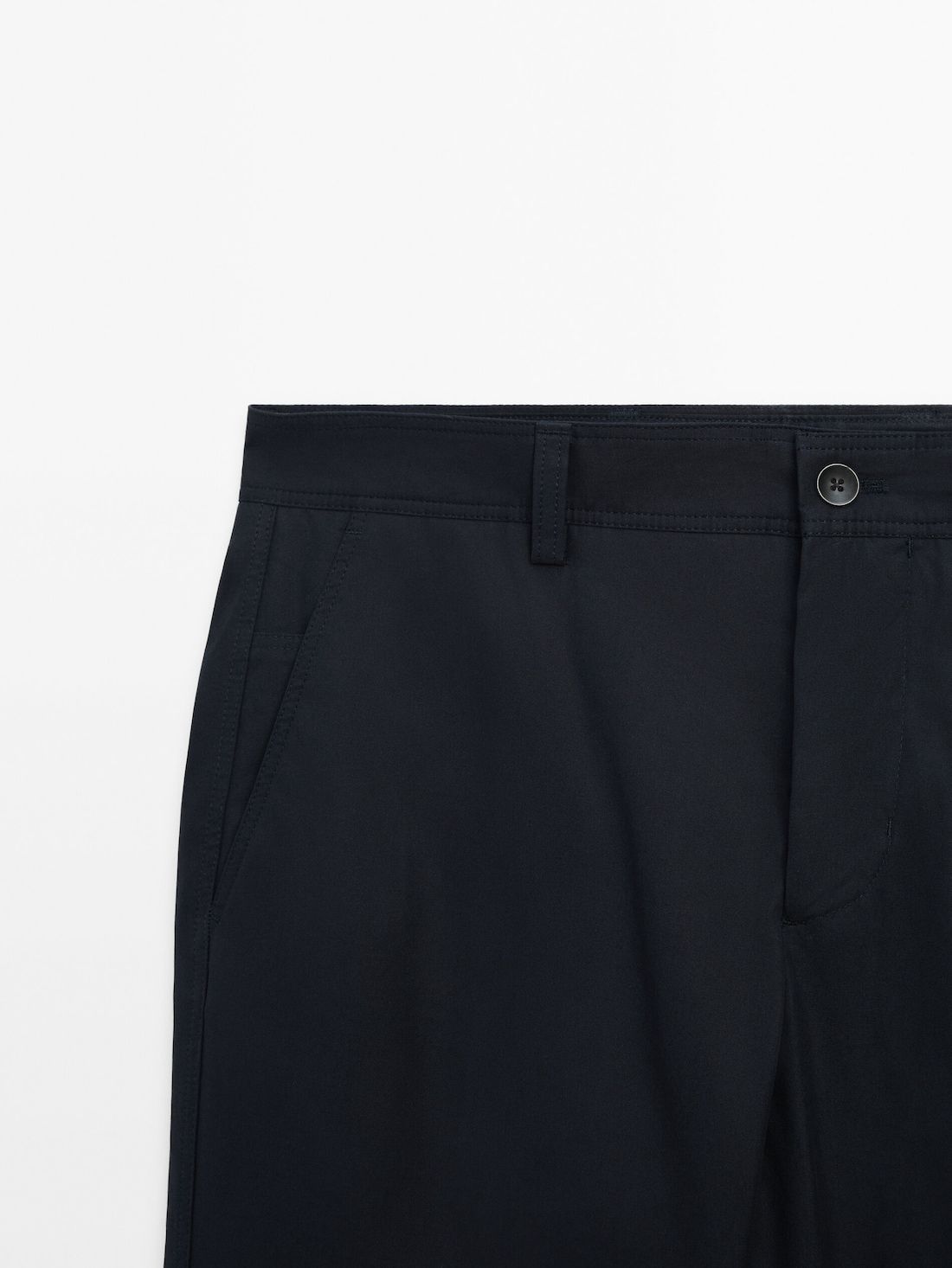 Massimo Dutti Cotton Tapered Fit Men Trousers Navy | US-EP2078194