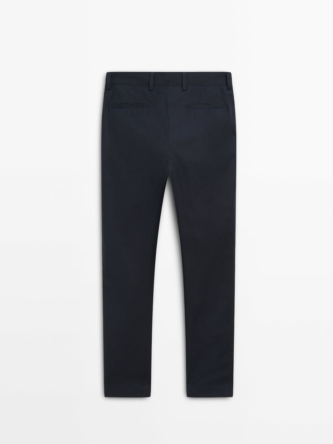 Massimo Dutti Cotton Tapered Fit Men Trousers Navy | US-EP2078194