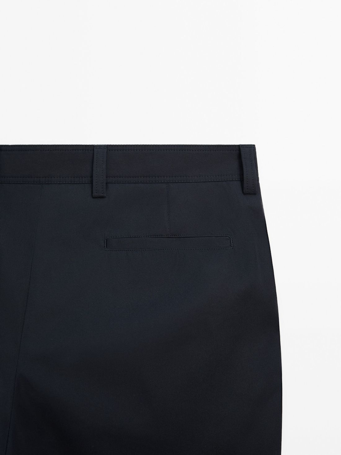 Massimo Dutti Cotton Tapered Fit Men Trousers Navy | US-EP2078194