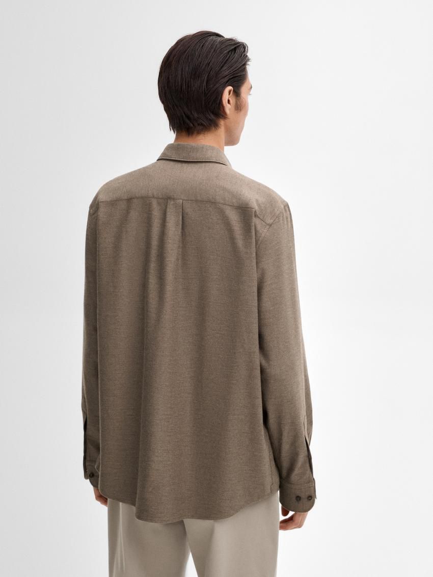 Massimo Dutti Cotton Twill Men Shirts Brown Beige | US-CQ1467925