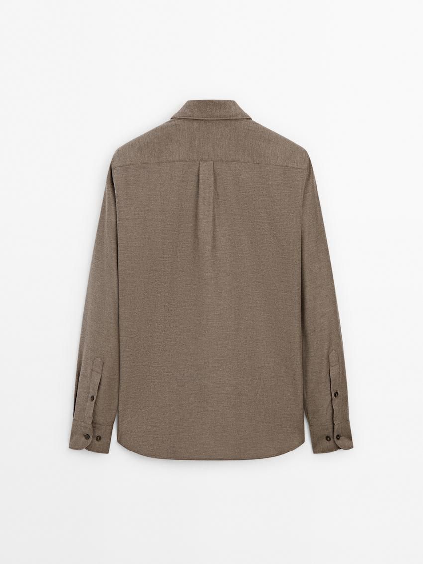 Massimo Dutti Cotton Twill Men Shirts Brown Beige | US-CQ1467925