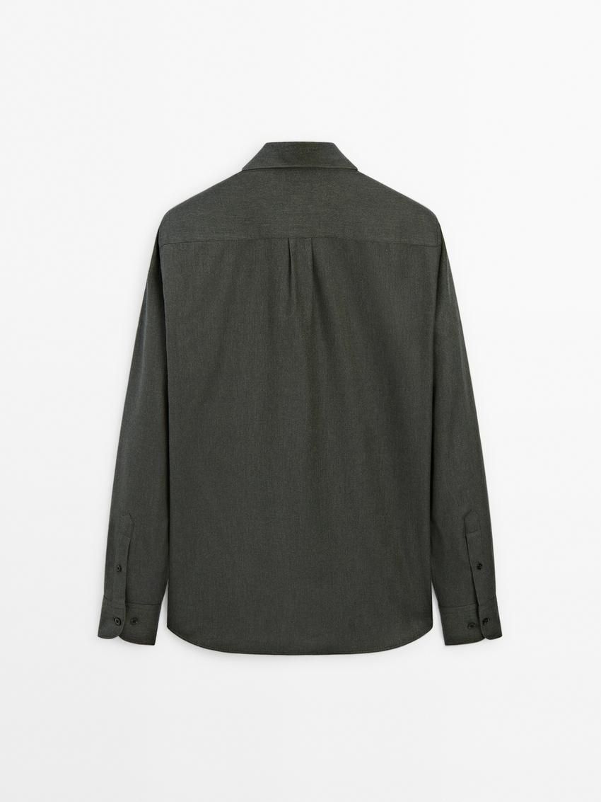 Massimo Dutti Cotton Twill Men Shirts Dark Green | US-XC7964208
