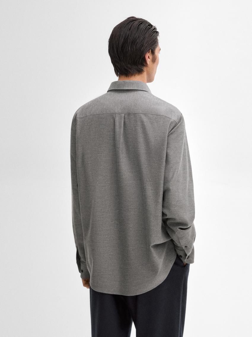 Massimo Dutti Cotton Twill Men Shirts Grey | US-DU5849206