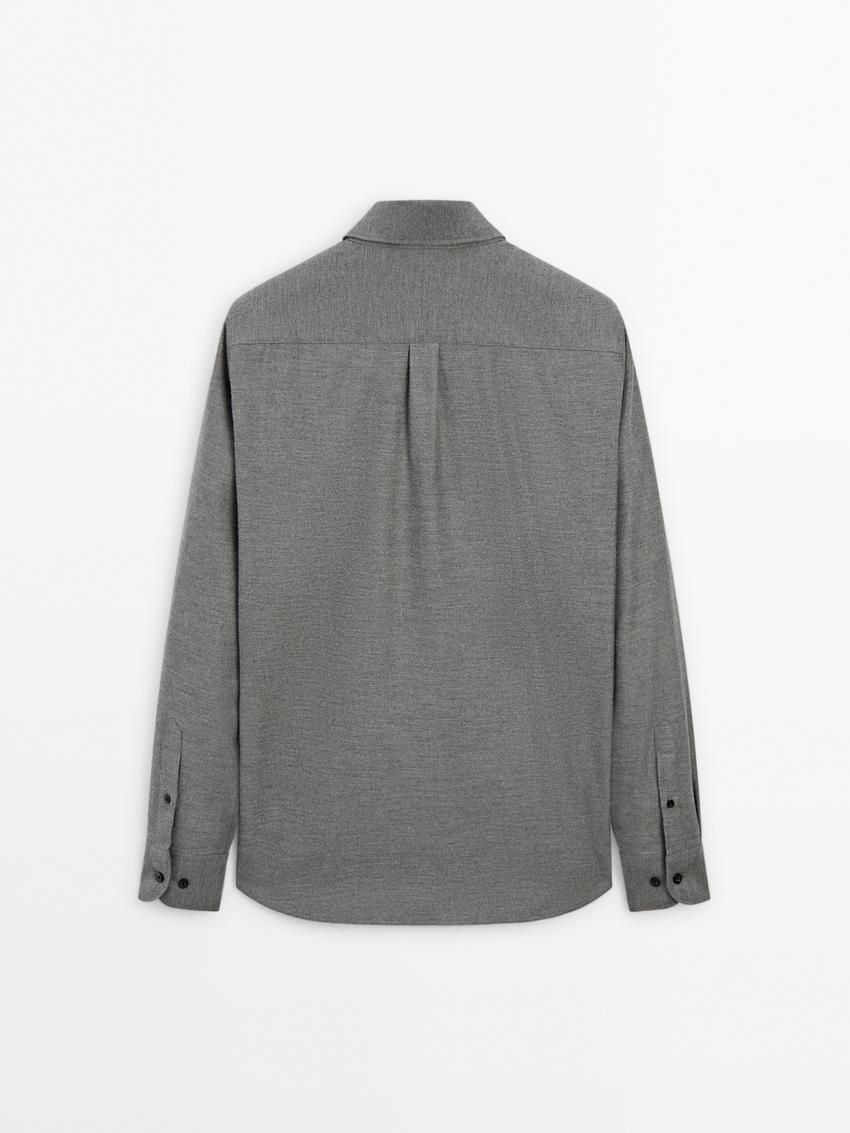 Massimo Dutti Cotton Twill Men Shirts Grey | US-DU5849206