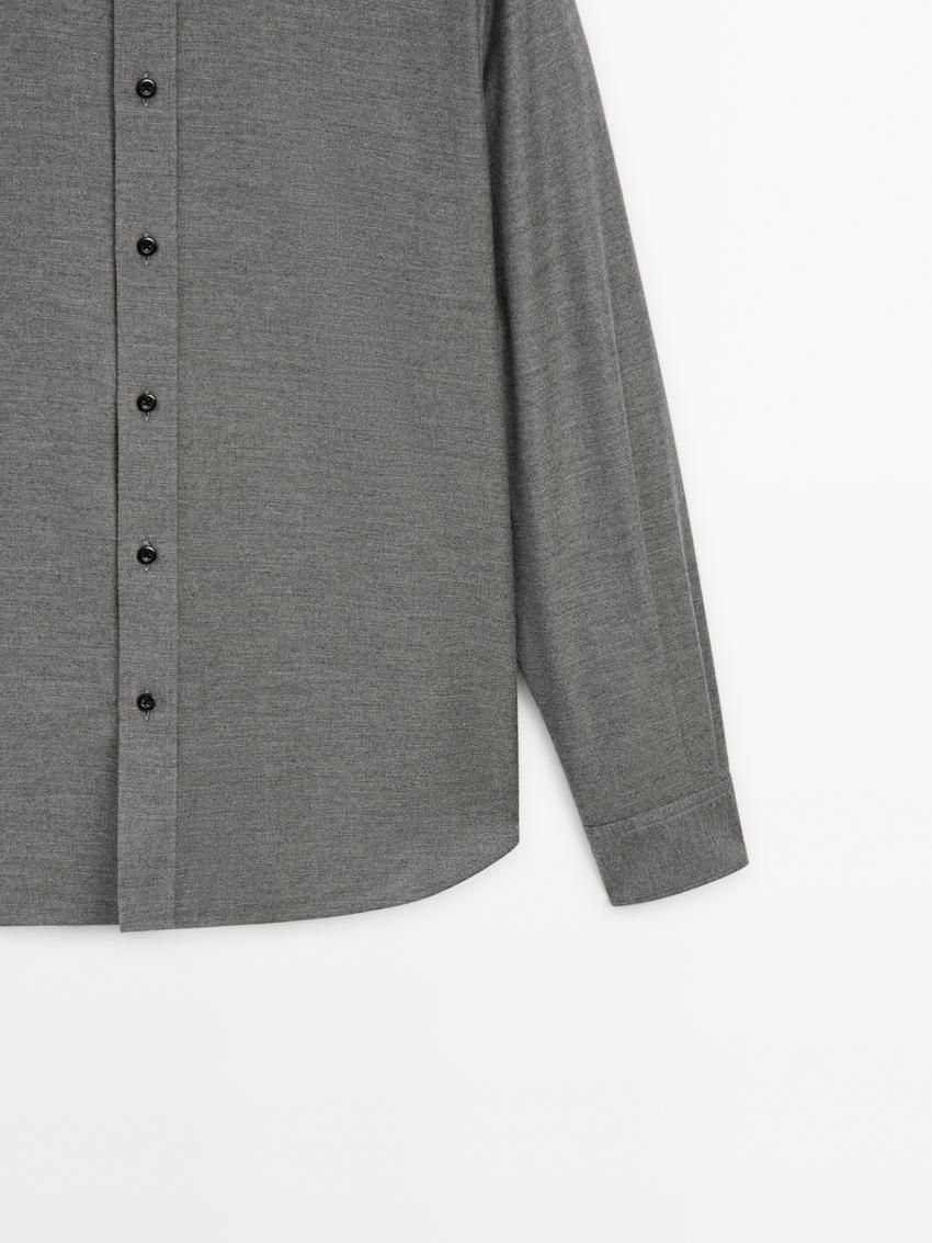 Massimo Dutti Cotton Twill Men Shirts Grey | US-DU5849206