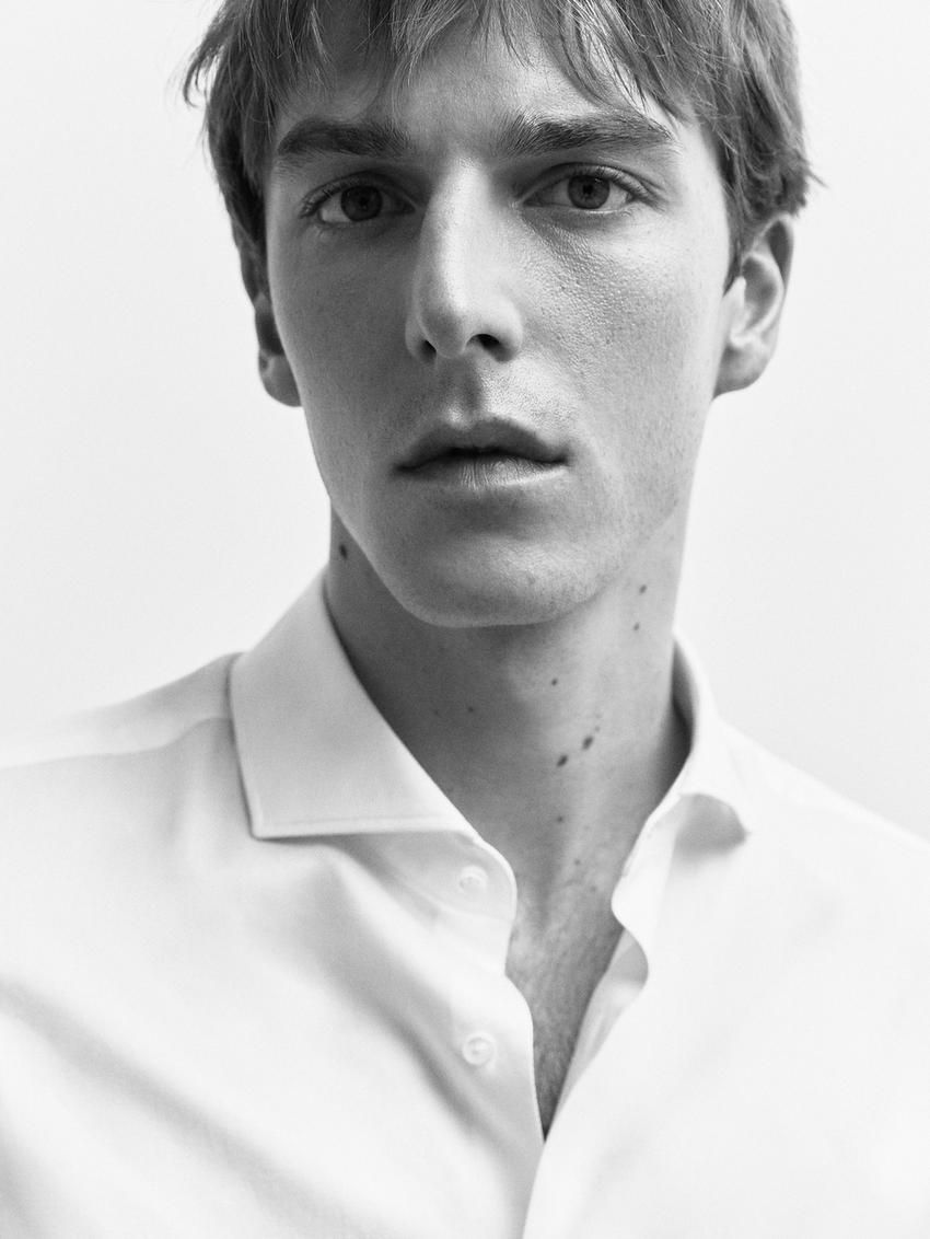 Massimo Dutti Cotton Twill Men Shirts White | US-US8029341