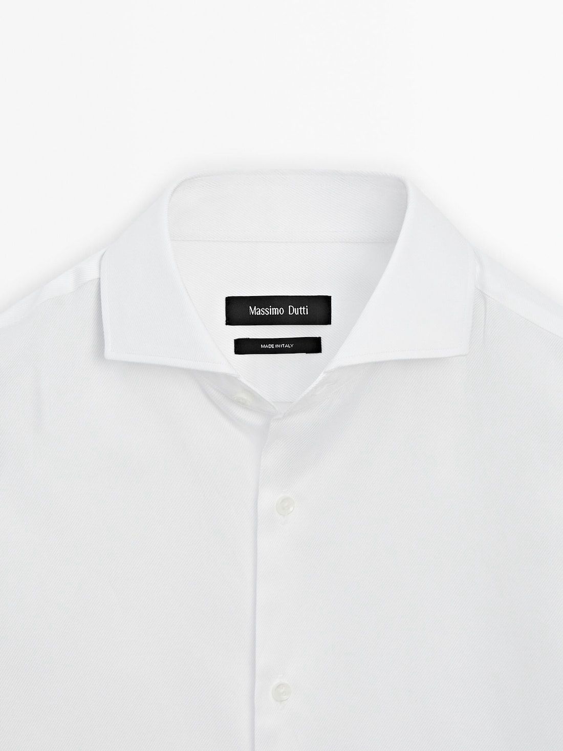 Massimo Dutti Cotton Twill Men Shirts White | US-US8029341