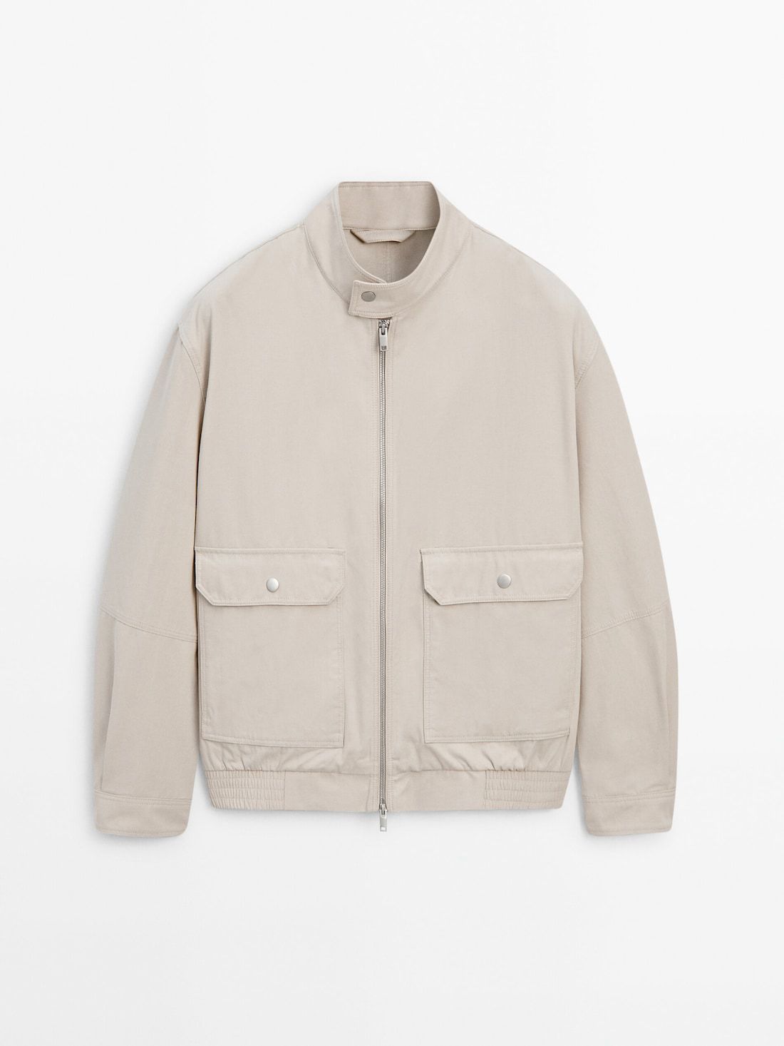 Massimo Dutti Cotton With Pockets Men Jacket Cream | US-SX5293746