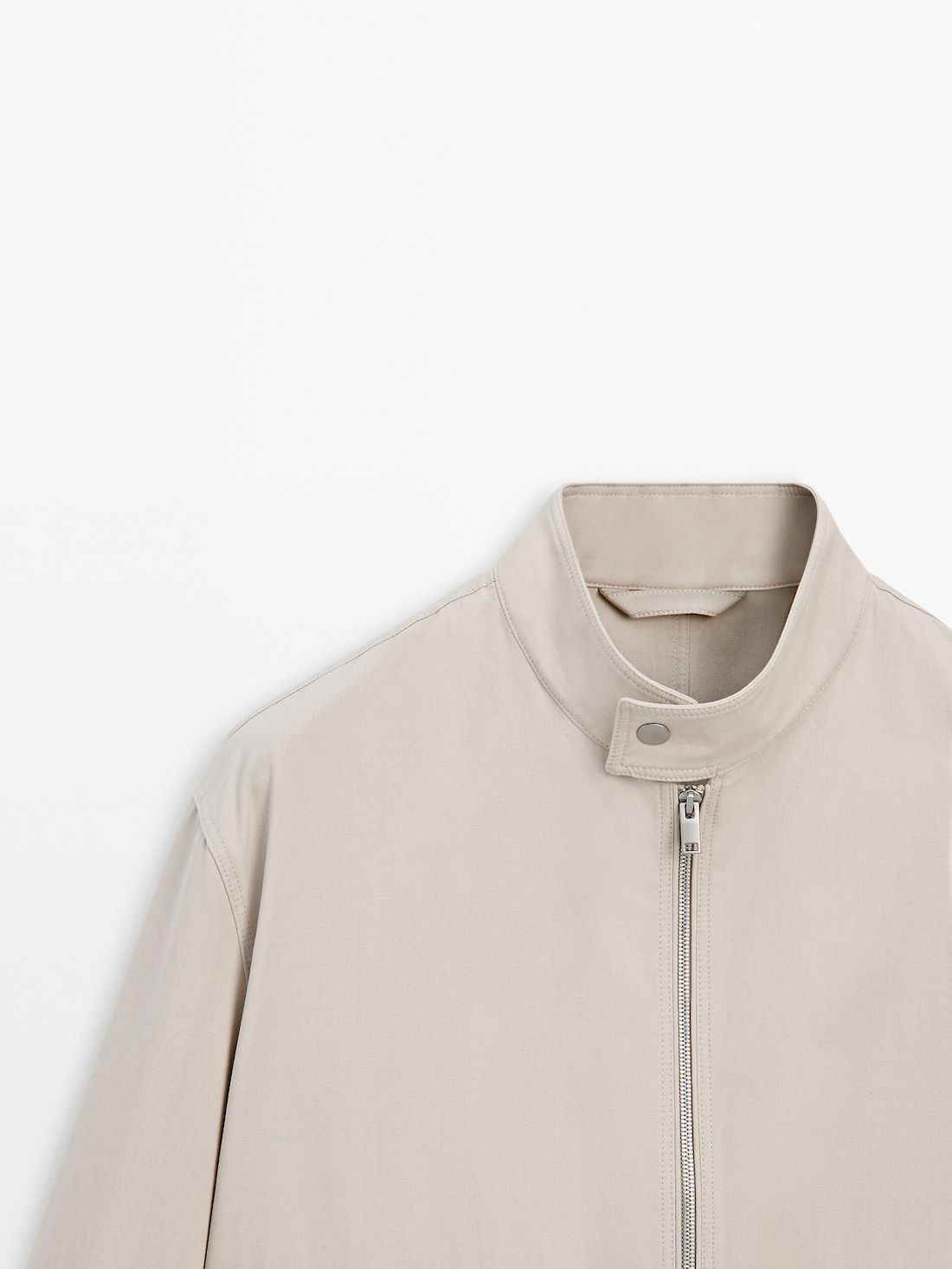 Massimo Dutti Cotton With Pockets Men Jacket Cream | US-SX5293746