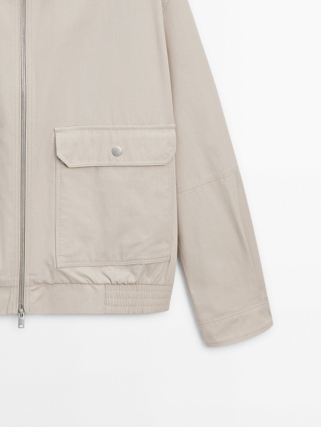 Massimo Dutti Cotton With Pockets Men Jacket Cream | US-SX5293746