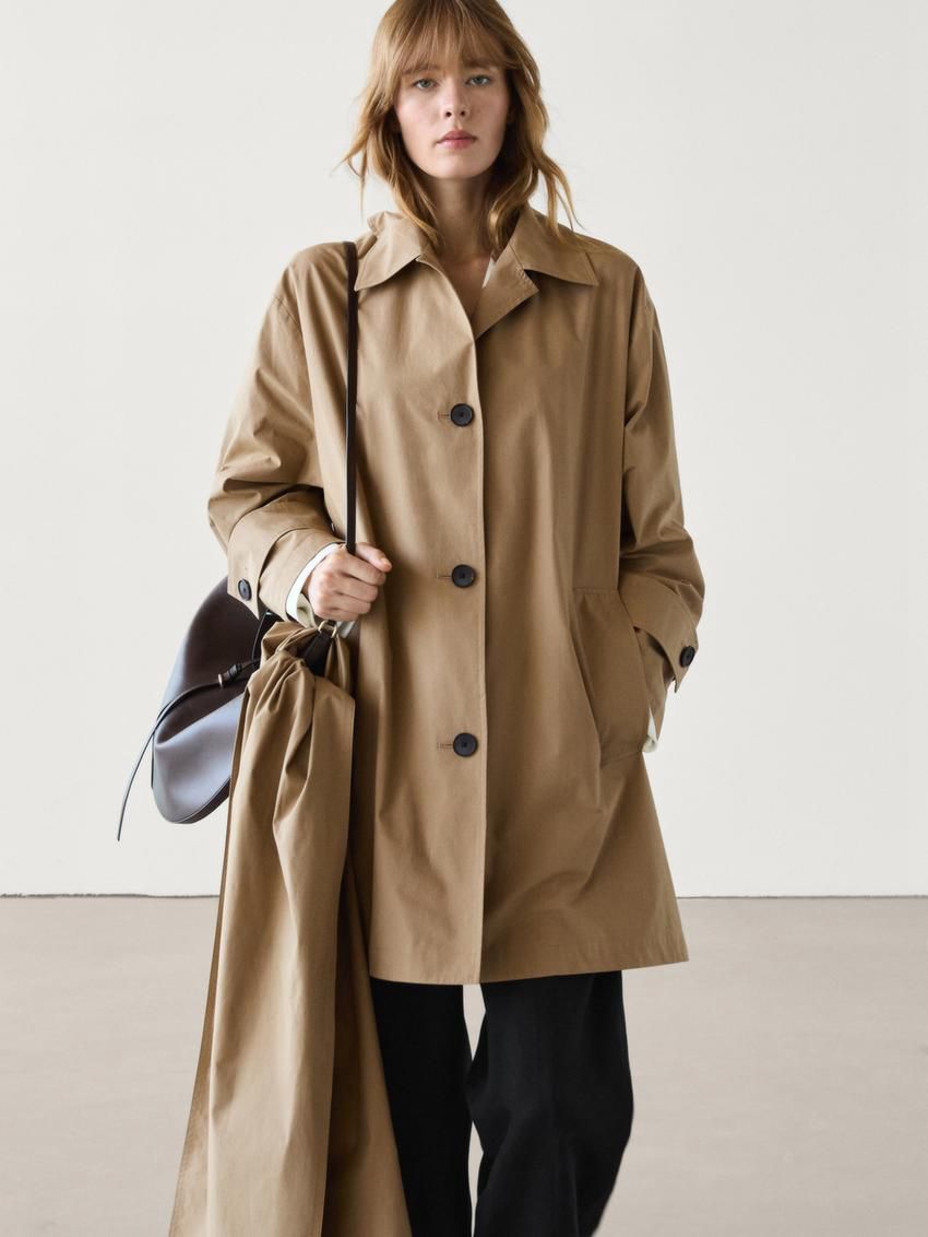 Massimo Dutti Cotton With Scarf Women Trench Coat Brown | US-ZE9532871