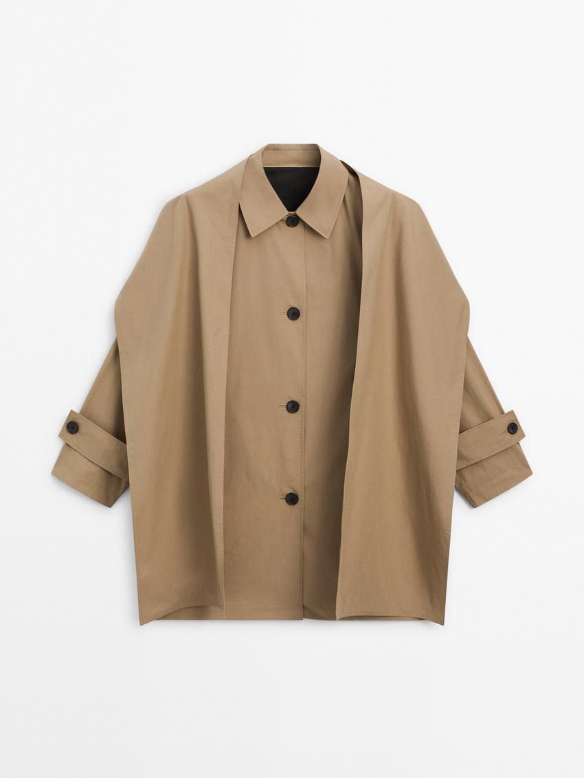 Massimo Dutti Cotton With Scarf Women Trench Coat Brown | US-ZE9532871