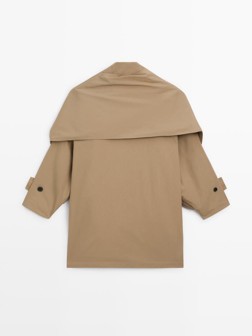 Massimo Dutti Cotton With Scarf Women Trench Coat Brown | US-ZE9532871
