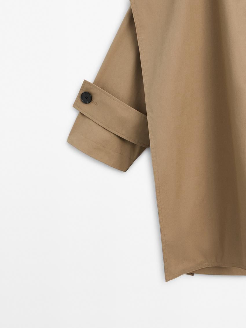 Massimo Dutti Cotton With Scarf Women Trench Coat Brown | US-ZE9532871