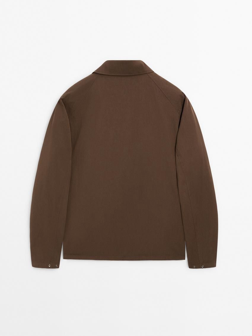 Massimo Dutti Cotton With Snap Buttons Men Jacket Brown | US-LH2716984