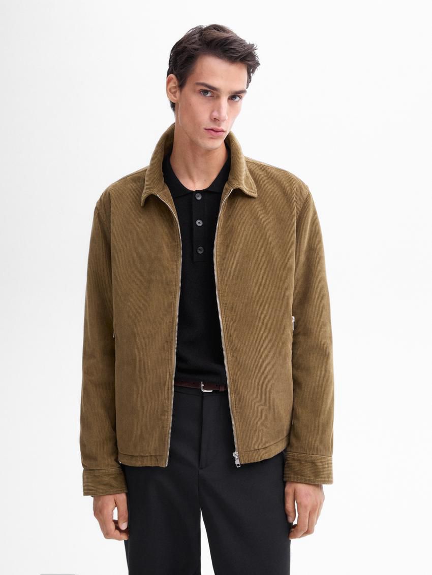 Massimo Dutti Cotton Zipper Detail Men Jacket Brown | US-PK5796814