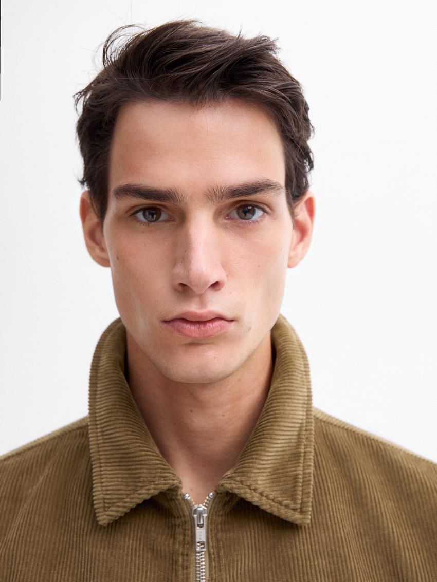 Massimo Dutti Cotton Zipper Detail Men Jacket Brown | US-PK5796814
