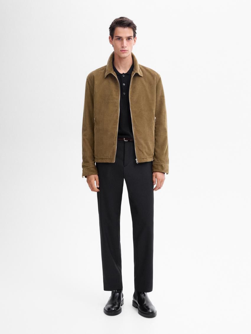 Massimo Dutti Cotton Zipper Detail Men Jacket Brown | US-PK5796814