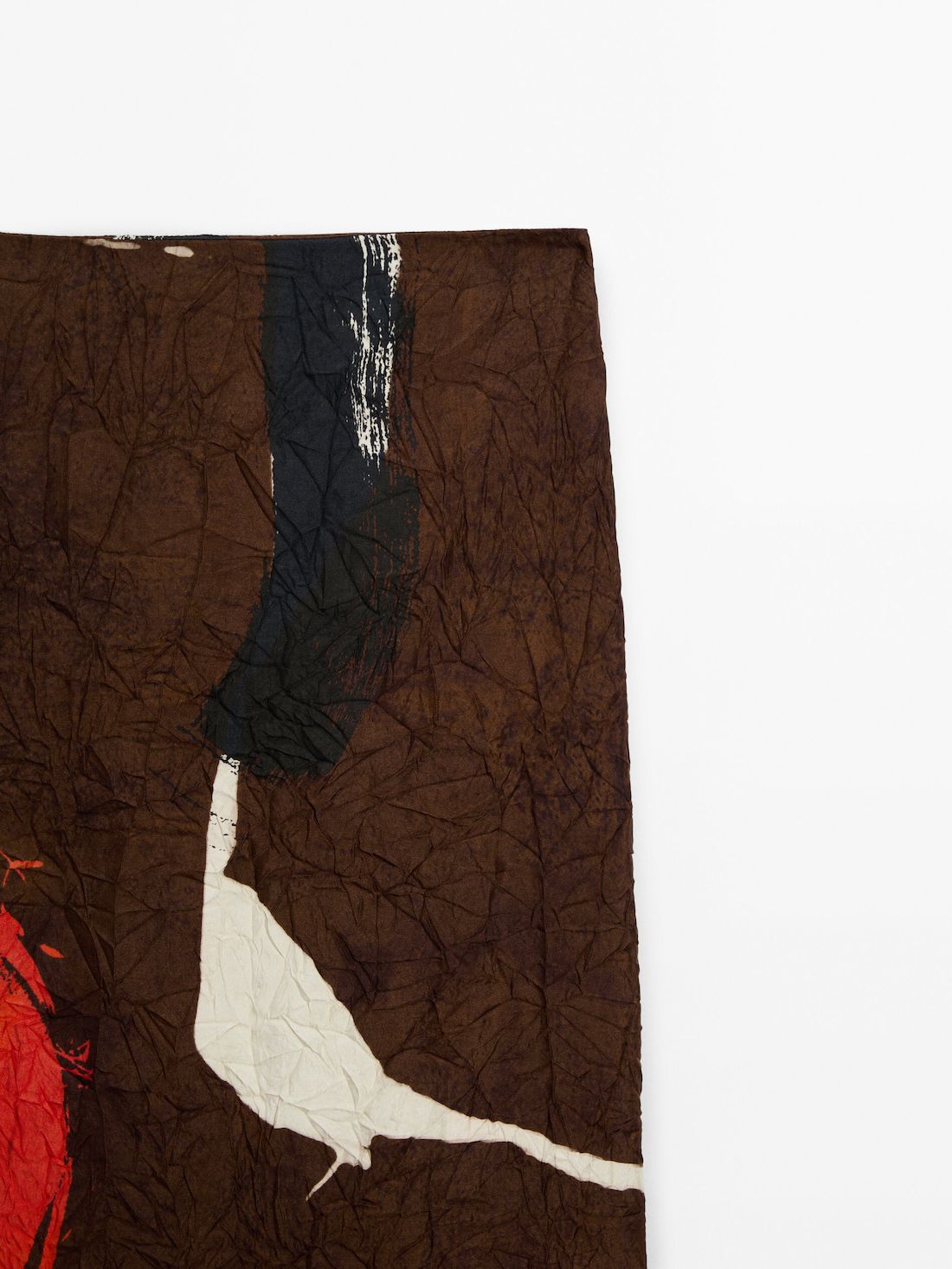 Massimo Dutti Creased-effect Printed Women Skirts Brown / Multicolor | US-XP9520876