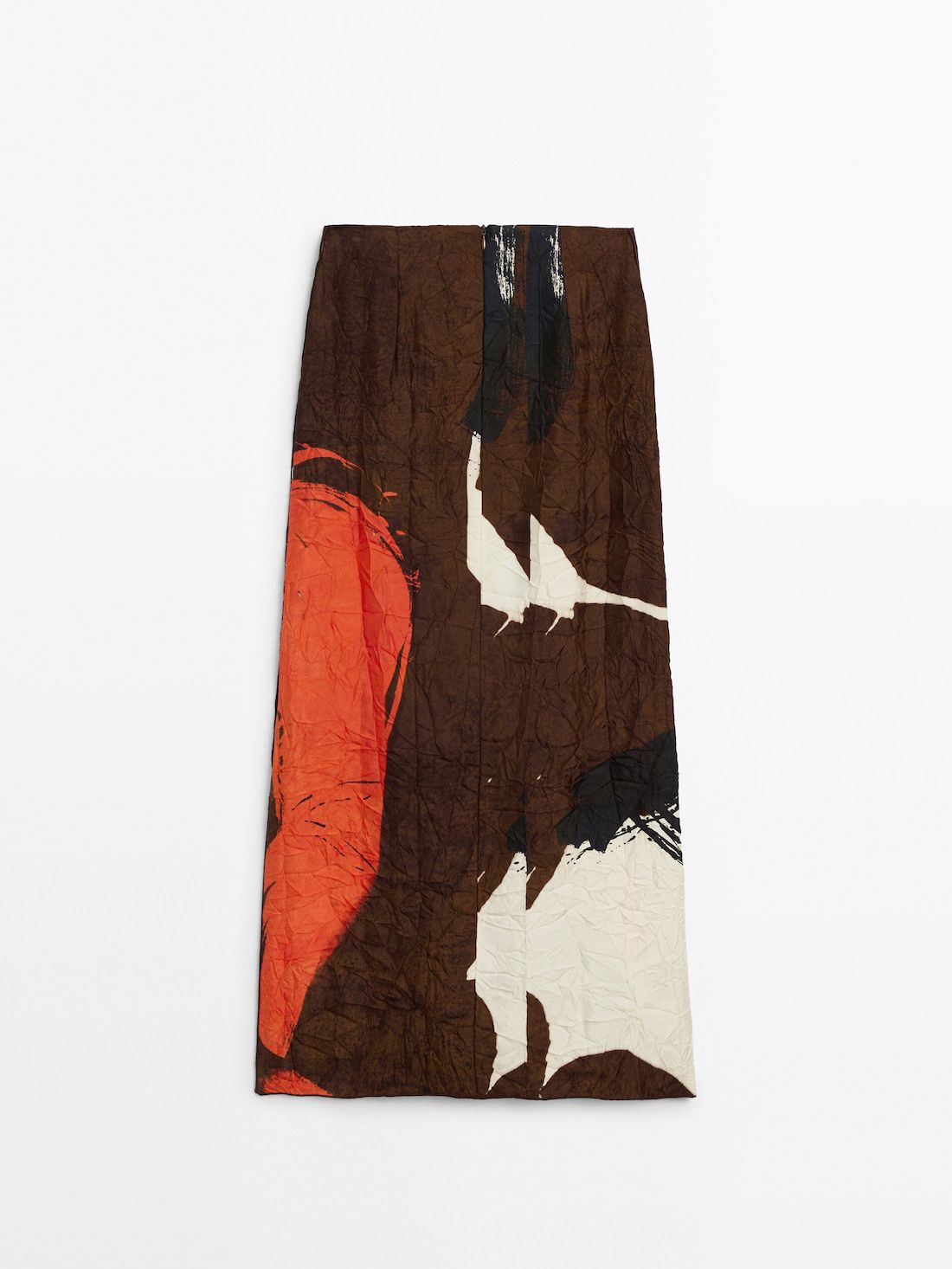 Massimo Dutti Creased-effect Printed Women Skirts Brown / Multicolor | US-XP9520876