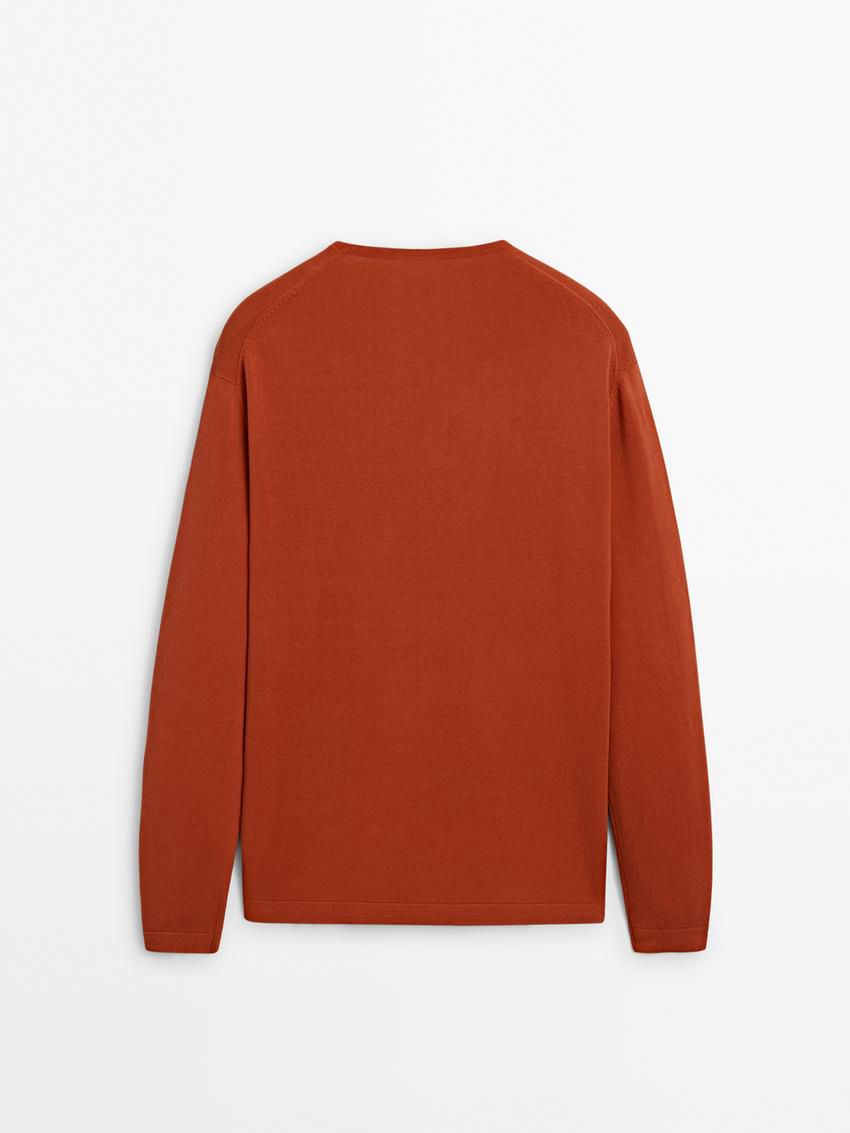 Massimo Dutti Crew Neck Knit Men Sweater Coral | US-OZ6175234