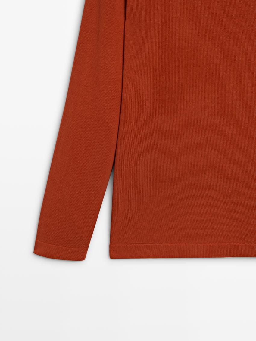 Massimo Dutti Crew Neck Knit Men Sweater Coral | US-OZ6175234