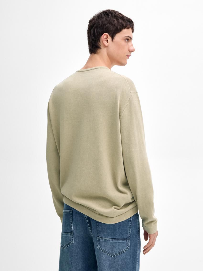 Massimo Dutti Crew Neck Knit Men Sweater Light Green | US-EY1703569