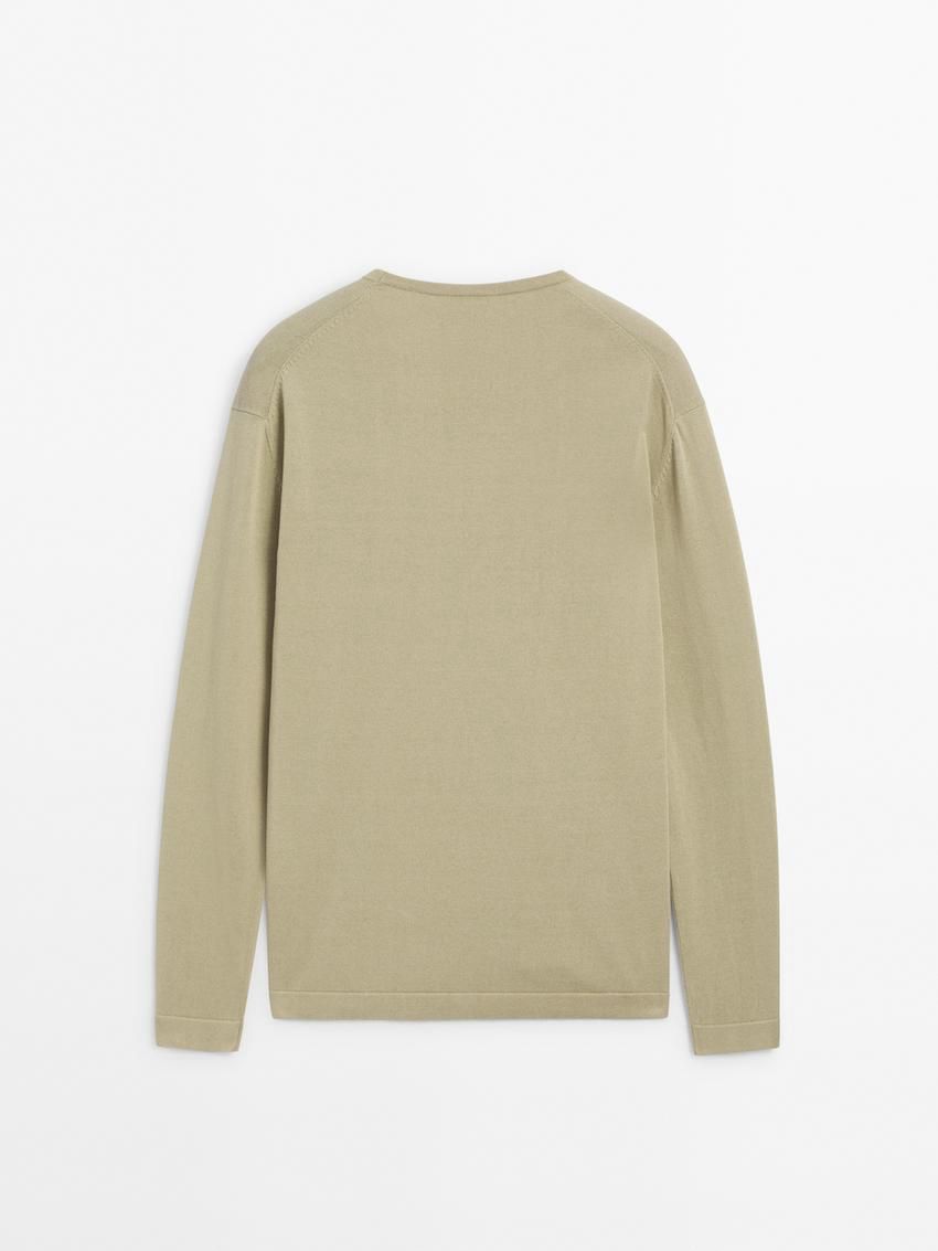 Massimo Dutti Crew Neck Knit Men Sweater Light Green | US-EY1703569