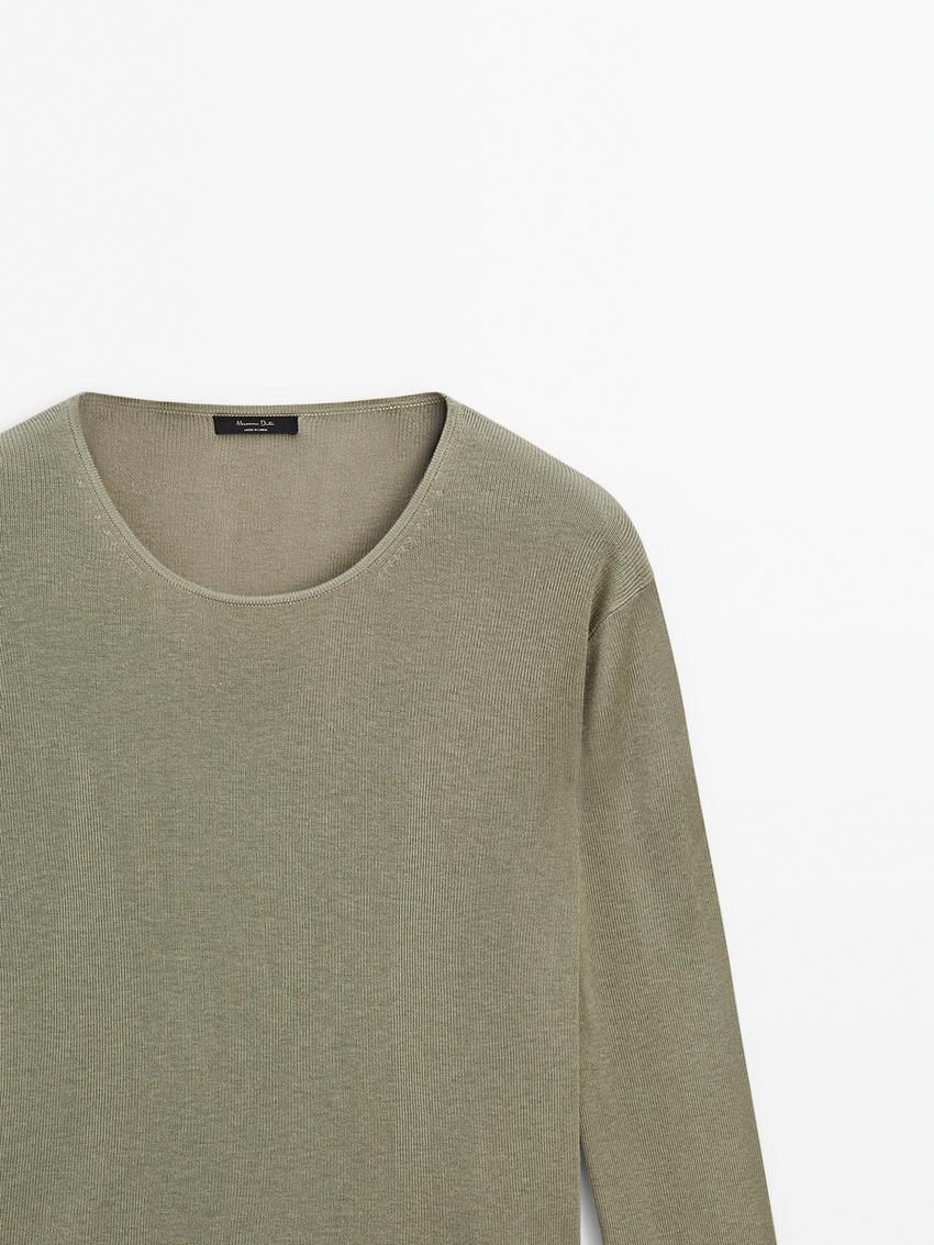 Massimo Dutti Crew Neck Knit Women Sweater Light Green | US-SA4075862